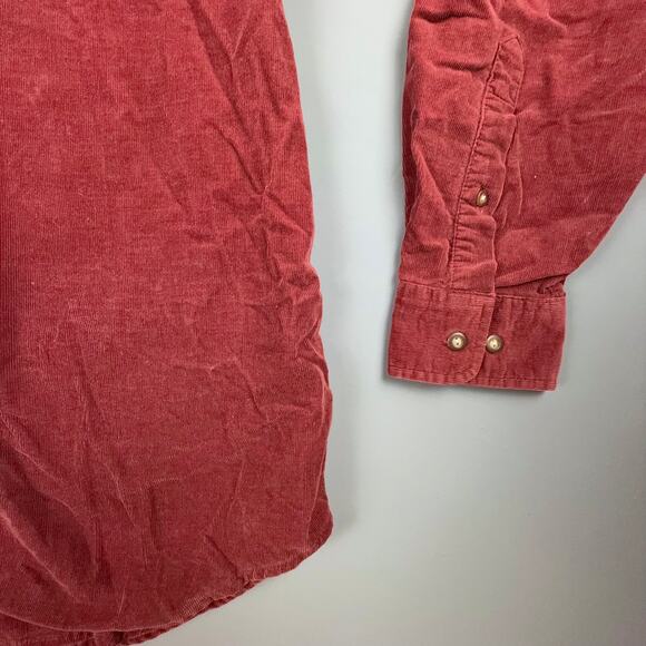 Vintage John Ashford Corduroy Button Up Mens Medium Maroon Classic Boho - Picture 4 of 6